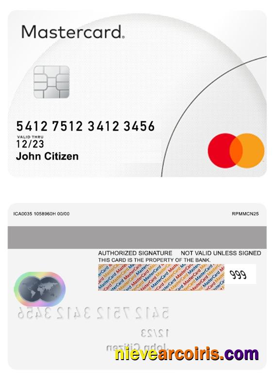Mastercard sample psd classic design